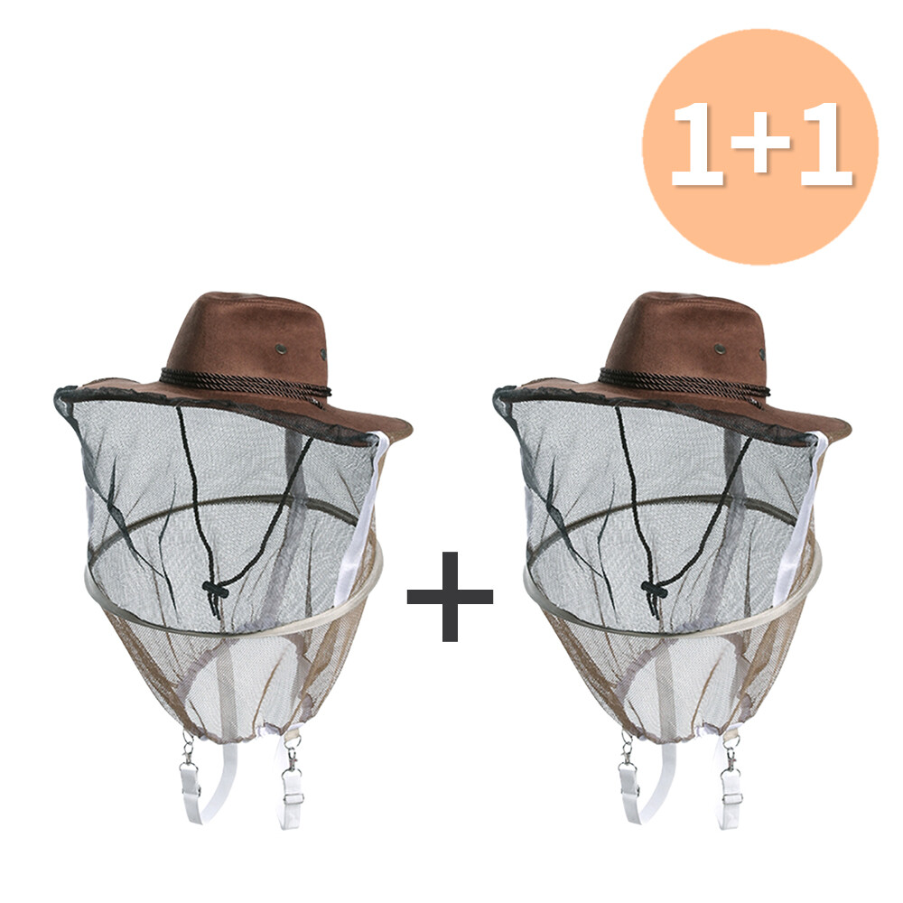 [오늘출발] 워니네 어깨걸이형 카우보이 양봉모자 x 2개 벌망 벌초 해충 방충 농사 그물망사모자 무료배송