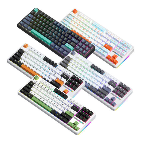 AULA F99 F87 프로 독거미 무선 기계식 키보드 개스킷 게이밍 핫스왑 키보드 3모드 모음