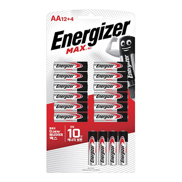 [에너자이저홀딩스]에너자이저 에너자이저)MAX건전지(AA-B12+4)알카라인 AA 12개+4개입-AA/B12+4
