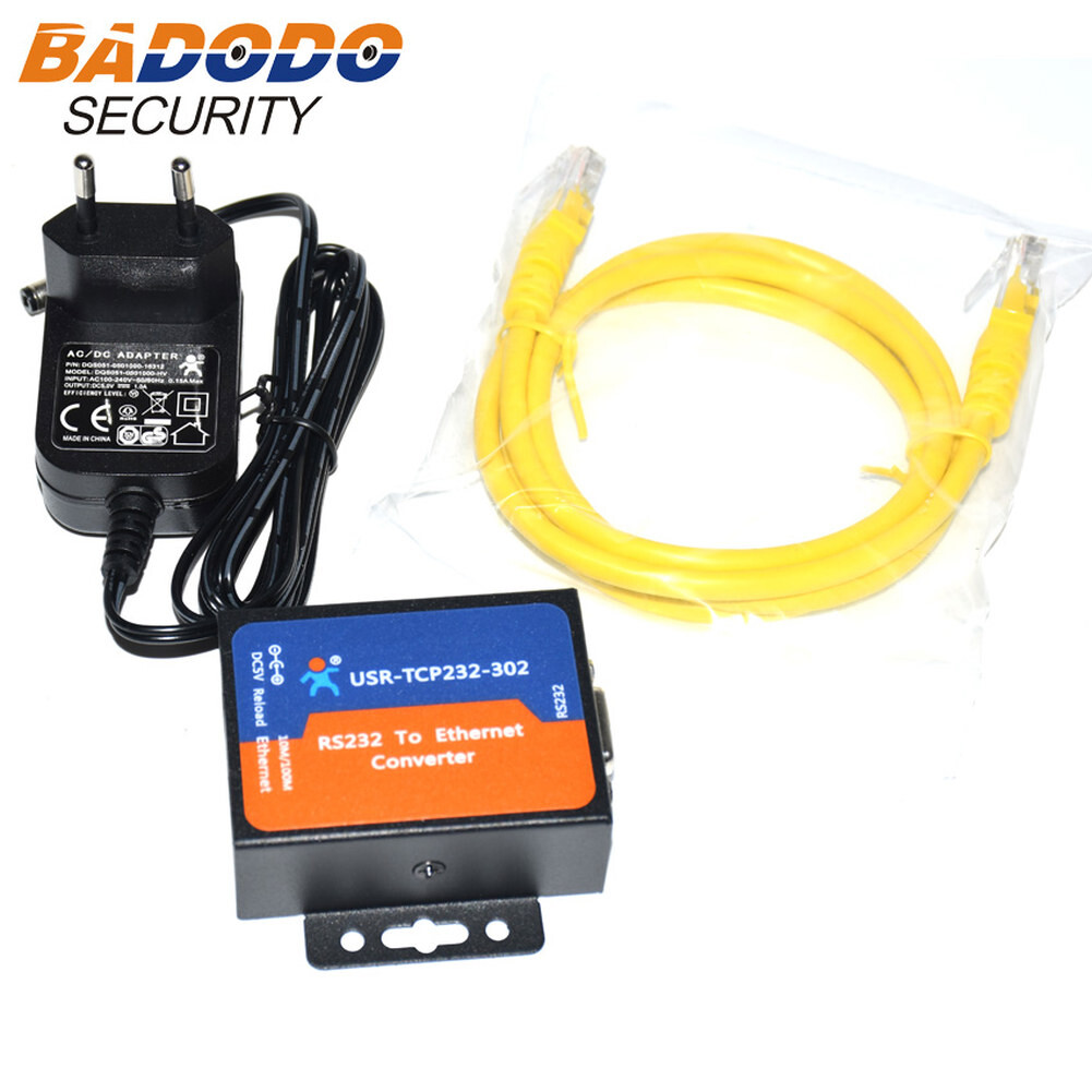[해외] USR-TCP232-302 직렬-이더넷 변환기 TCP/IP 서버 모듈 Lan 케이블 포함 DHCP/DNS 지원 RS232