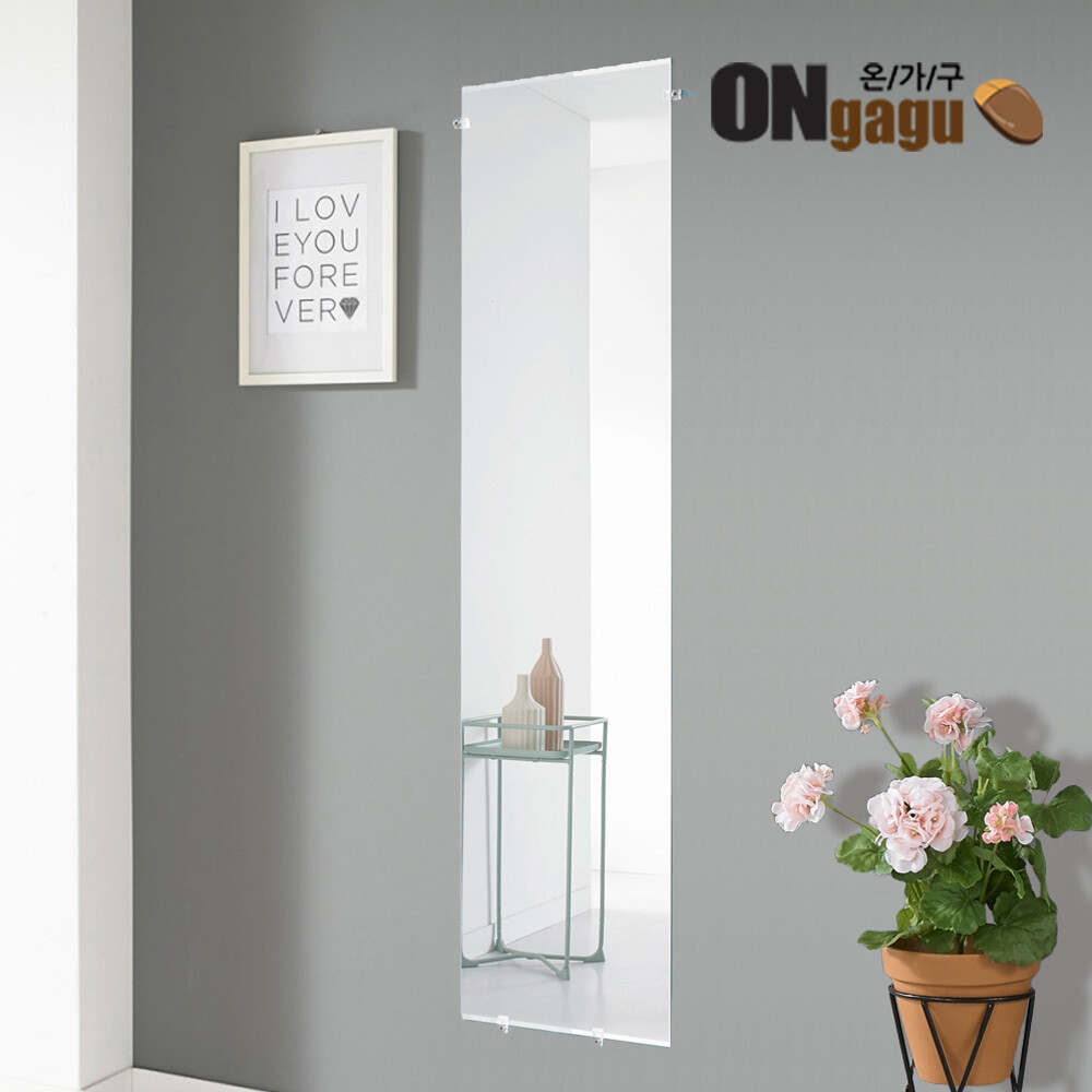 [페트리]온가구 MC101 간편부착 초슬림 노프레임 전신거울 현관 옷장 방문 붙이는 접착식 틈새 드레스룸 문걸이 미용실 옷