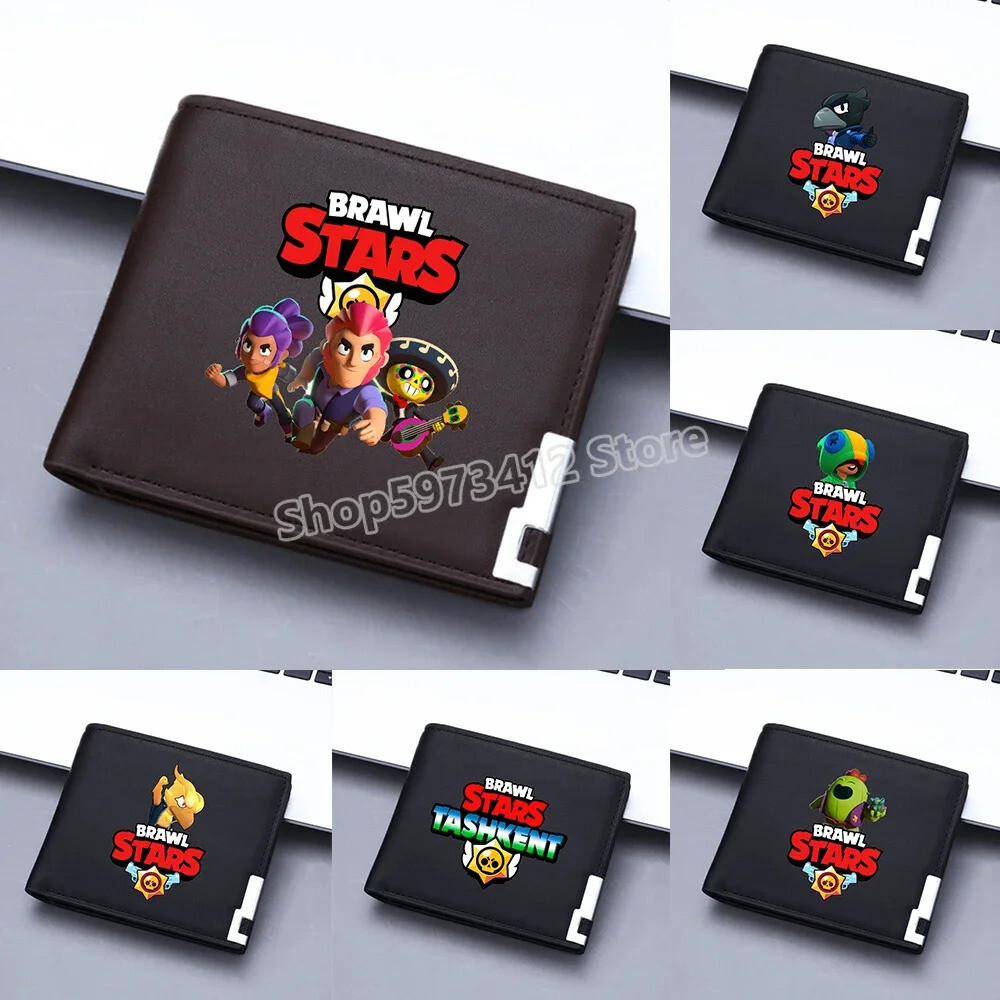 Brawles 동전 지갑 별 멀티 슬롯 포켓 카드홀더 소형 남성 캔버스 게임 피규어 스파이크 레온 크로우 인쇄