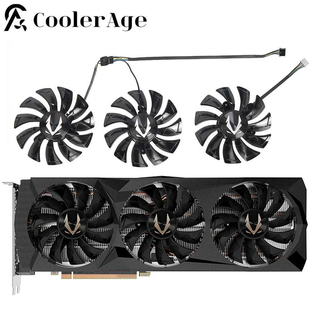 [해외] 호환용 ZOTAC 게임용 비디오 카드 팬 GeForce RTX 2070 코어 익스 2080 2080Ti 그래픽 교체 냉각