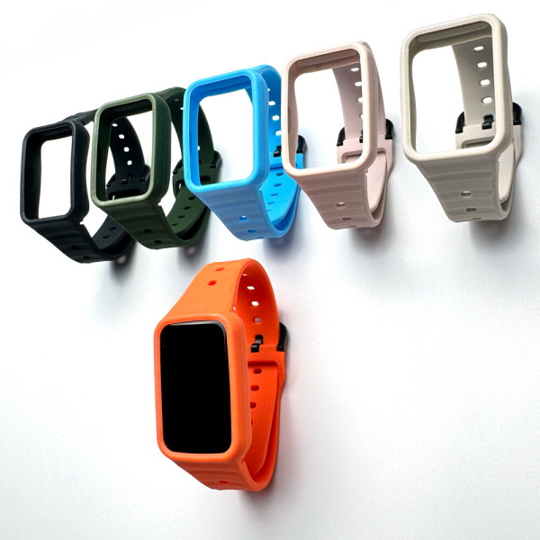 [오늘출발] [호환] 갤럭시 핏3 일체형 실리콘 스트랩 fit3 시계 줄 스포츠 밴드 호환 풀커버케이스3D보호필름TPU보호필름증정