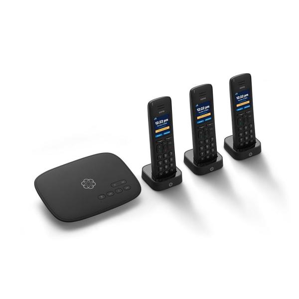 Ooma Telo VoIP 무료 인터넷 홈 폰 서비스 및 3 HD3 핸드셋 저렴한 유선 교체 무제한 전국 통화 무료 모바