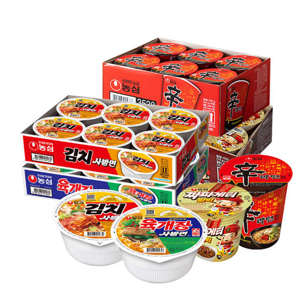 [오늘출발] 농심 농심 육개장사발면  86g+김치사발면 86g+신라면 컵 65g+짜파게티범벅 70gx각6개(총24개)