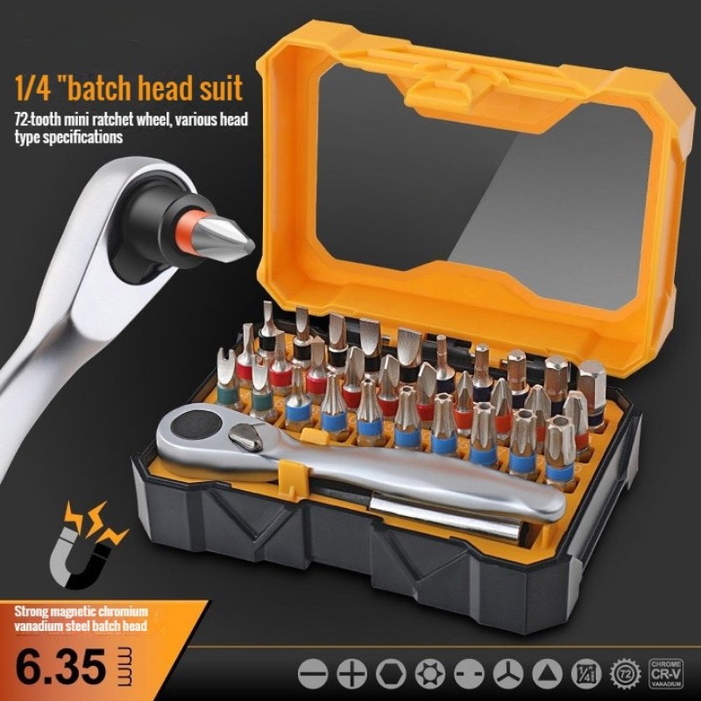 [해외] 다기능 렌치 스크루 드라이버 세트 래칫 소형 드라이버 슬롯 십자가 매화 삼각형 모양 도구