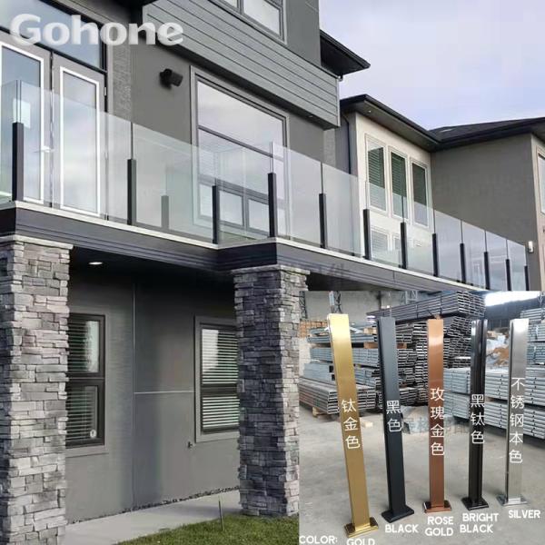 [오늘출발] 맞춤형 304 스테인레스 스틸 내부 카드 슬롯 계단 난간 기둥 액세서리 유리 자유 개방 베이 야외 발코니