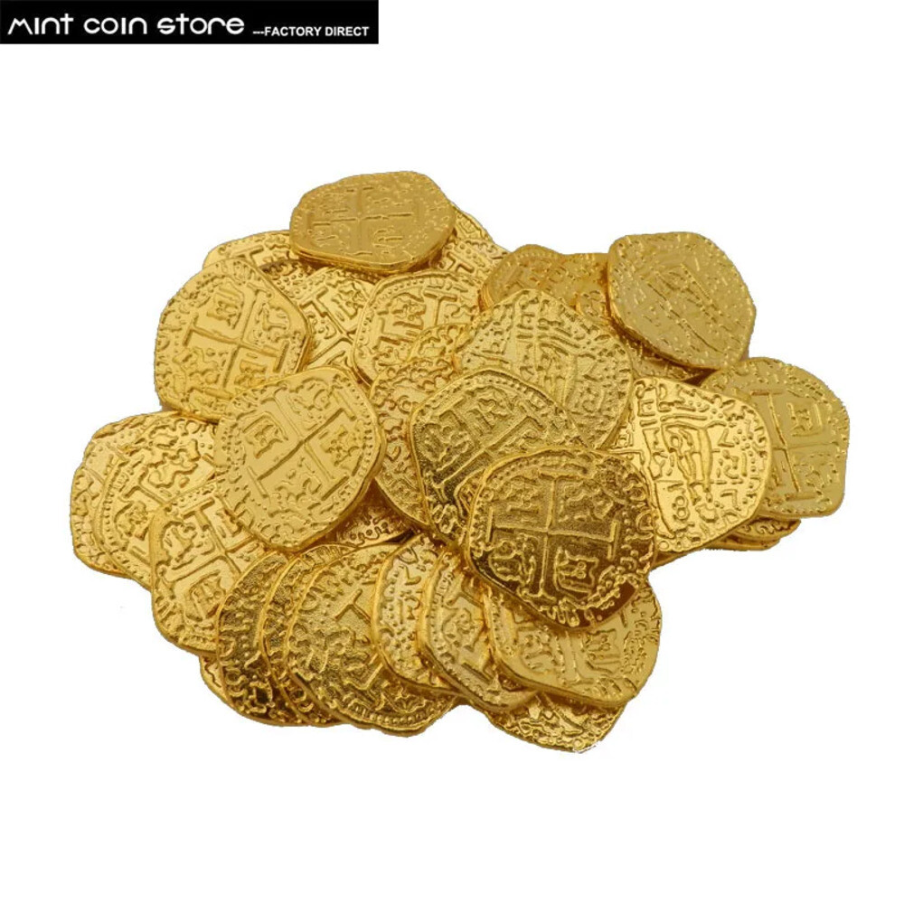 [오늘출발] 비트코인코인기념품 유럽 스페인 Doubloon 금화 선장 해적 장난감 파티 금속 동전 보물 게임 사냥 1 개