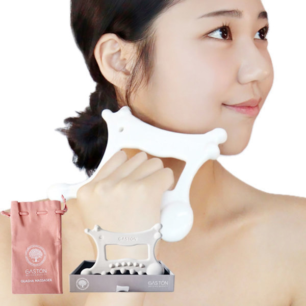 [오늘출발]게스통 게스통 세라믹 얼굴 괄사 마사지기+파우치 세트 도자기 림프 승모근 두피 마사지 선물용 추천