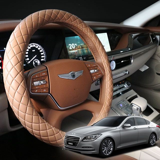 [오늘출발] 자동 커버 제네시스DH 리무진엠보 천연 가죽 용품 카바 핸들 량 차 겨울
