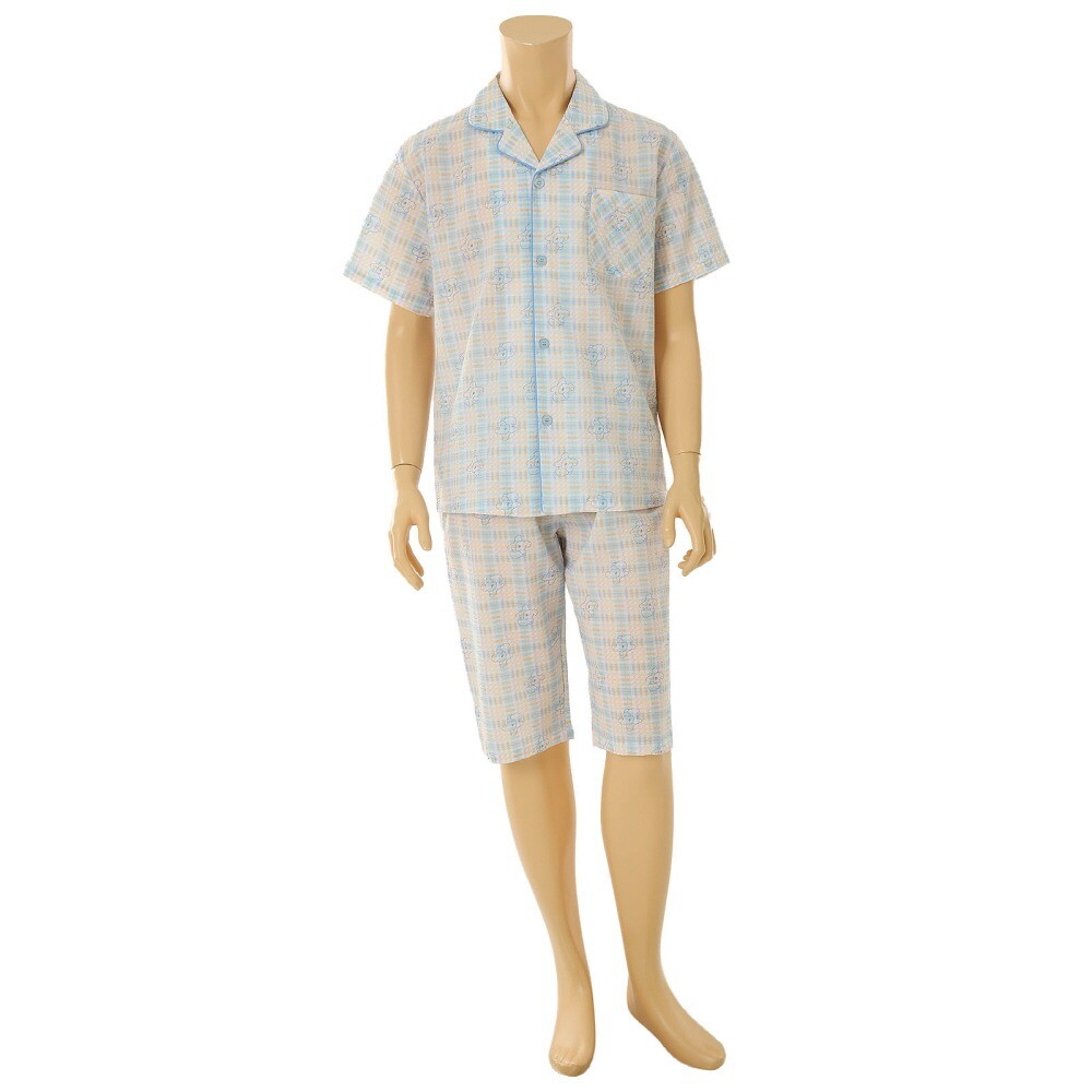 비너스 고양 스타필드 비너스솔브 리플 강아지 체크나염 면 남성  파자마 SPA2402M