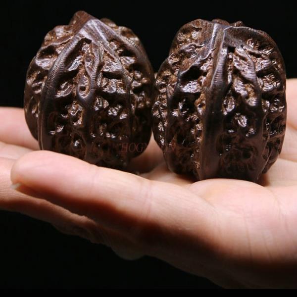 천연 나무 단단한 호두 용설란 피트니스 핸드볼 마사지 건강 관리 볼 플레이어 회전 중년 및 노인 보류