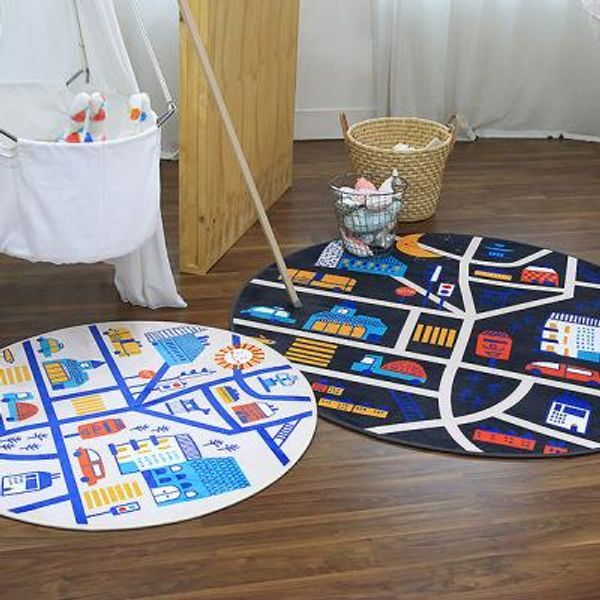 교보문고 러그랜드 자체제작 시티로드 극세사 원형러그 - 2color