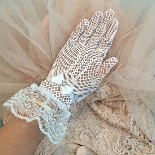 LIMO 셀프웨딩 레이스 파티 그물 리본 장갑