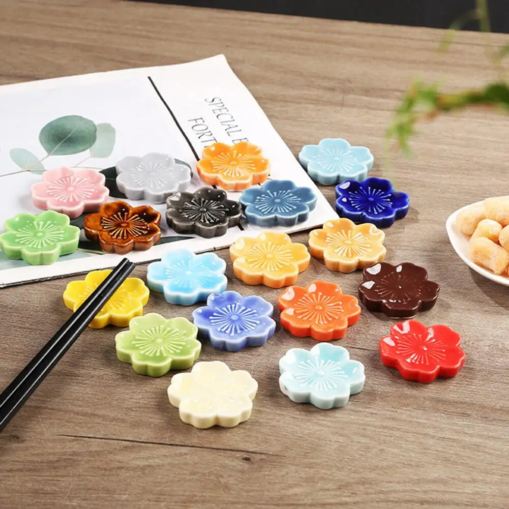 [해외] 애니메이션만화카트캡터체리 사쿠라 모양 젓가락 거치대 세라믹 받침대 선반 가정 레스토랑 주방 장식품용