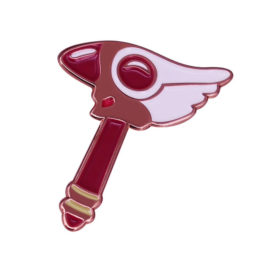 [해외] 애니메이션만화카트캡터체리 카드 캡터 사쿠라 씰링 직원 옷깃 핀 아름다운 지팡이 만화 애니메이션 배지