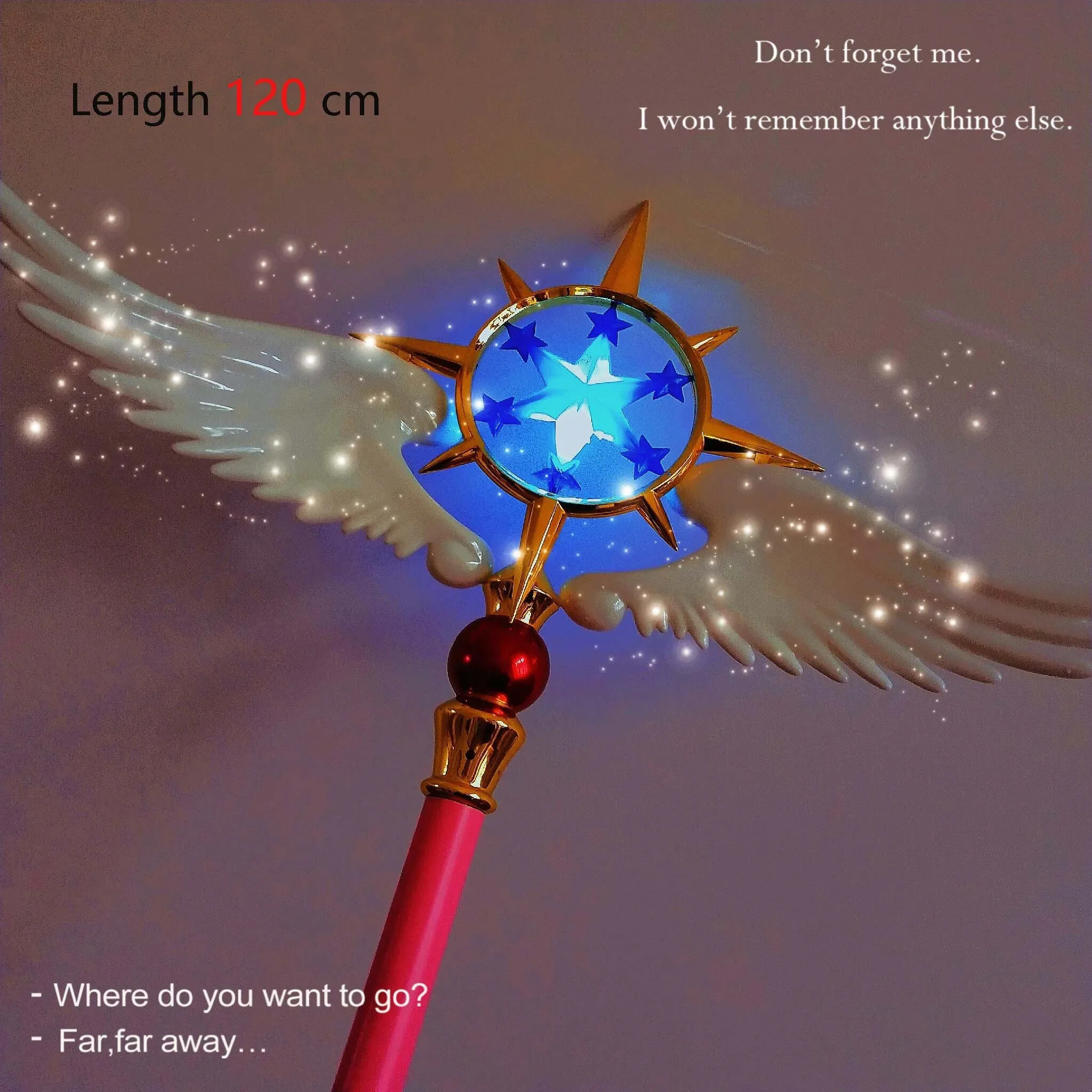 [해외] 애니메이션만화카트캡터체리 카드캡터 사쿠라 클리어 카드 키노모토 코스프레 스타 드림 스틱 매직 지팡이