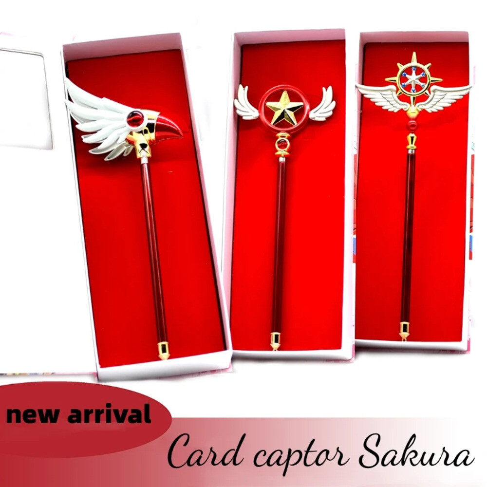 애니메이션만화카트캡터체리 애니메이션 카드 캡터 사쿠라 지팡이 장난감 Clow Star Bird Head Wing 컬렉션