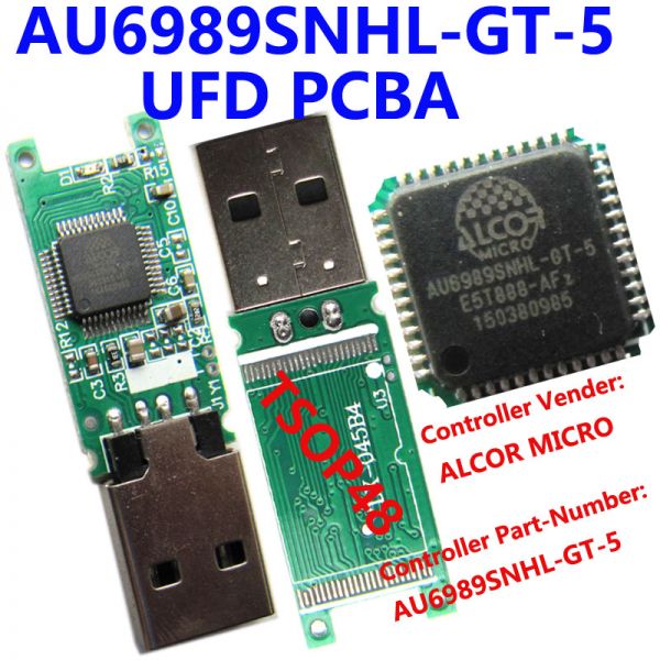 [해외] AU6989SNHL-GT-5 UFD PCBA USB 2.0 UDisk TSOP48 컨트롤러 부품 번호
