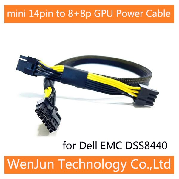 [해외] PSU 미니 PCI-E GPU 비디오 카드 전원 케이블 델 EMC DSS8440 및 3090 4070 A100 14 핀 8 + 8p