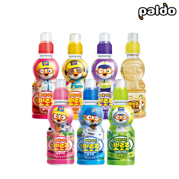 [오늘출발] 팔도 뽀로로음료수 4가지맛/12개/무료배송/복숭아3+딸기3+사과3+밀크3