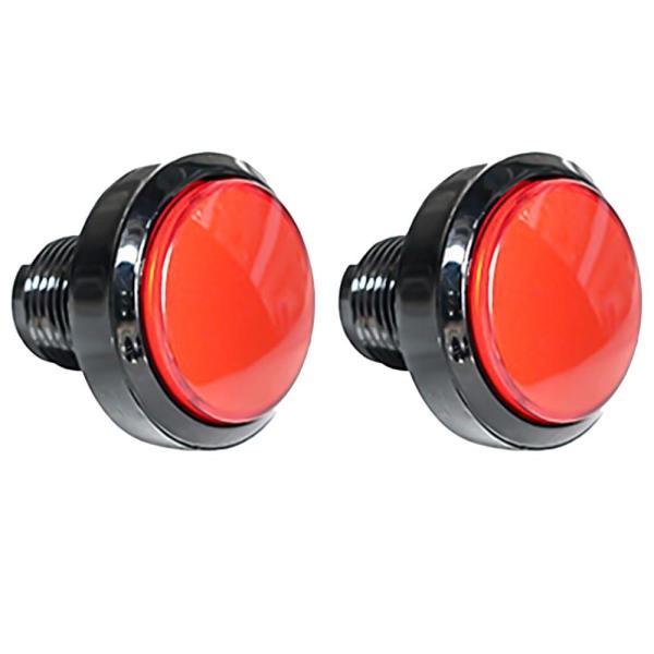 Push Button Micro Switch 46mm Round DC 12V LED Illuminated for Arcade Video Games 2Pcs Red