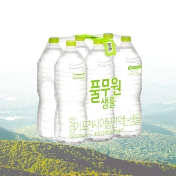 [오늘출발] 풀무원샘물 풀무원 무라벨 국산생수 2L X 6개  암반수 물2리터 사무실 가정용생수