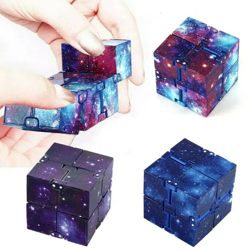 매직큐브 Infinity Cube Fidget 장난감 갤럭시 스페이스 매직 퍼즐 플립 큐브 Finger Toys 성인 불안 릴리