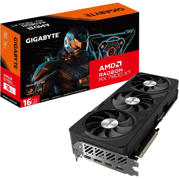 기가트 라데온 RX 7800 XT 이밍 OC 16G 그래픽 카드 윈드포스 팬 16GB 256비트 GDDR6 GVR78 OC16GD 비디오