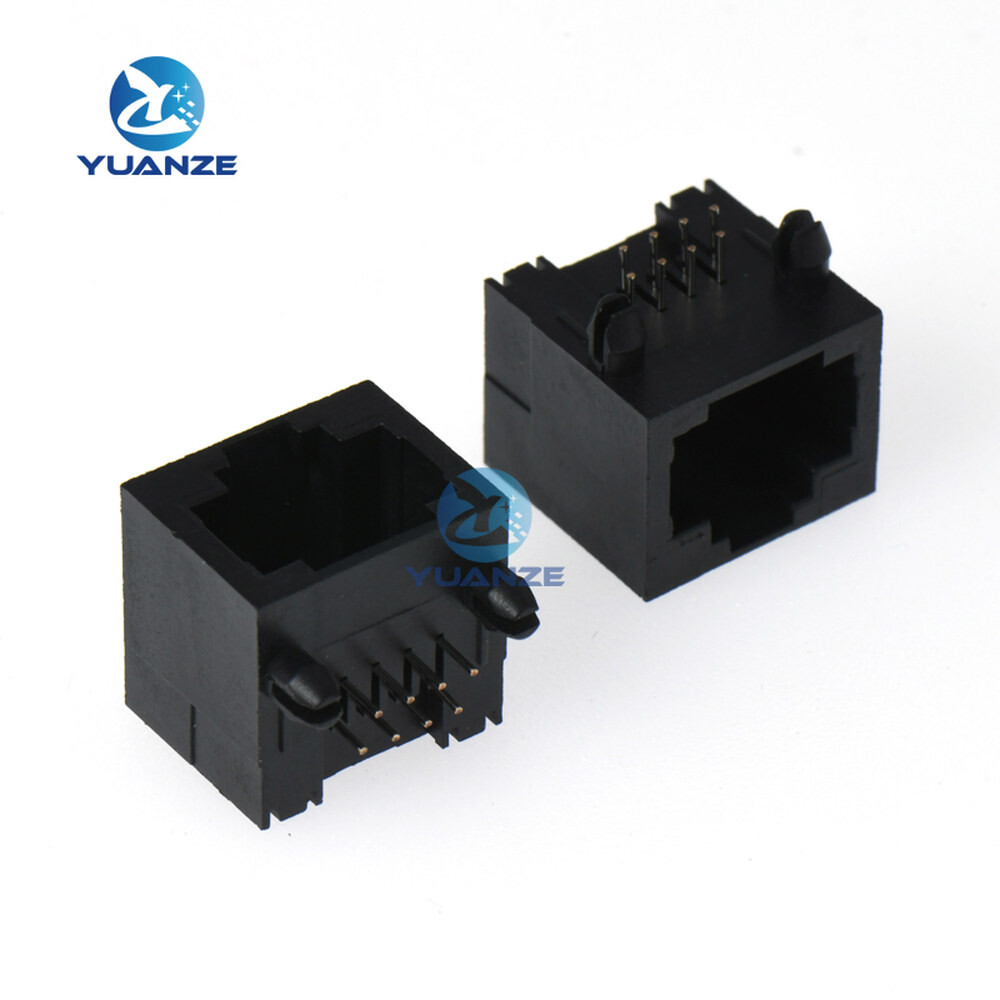 블랙 컴퓨터 인터넷 네트워크 PCB 잭 소켓 RJ45 8P8C 5