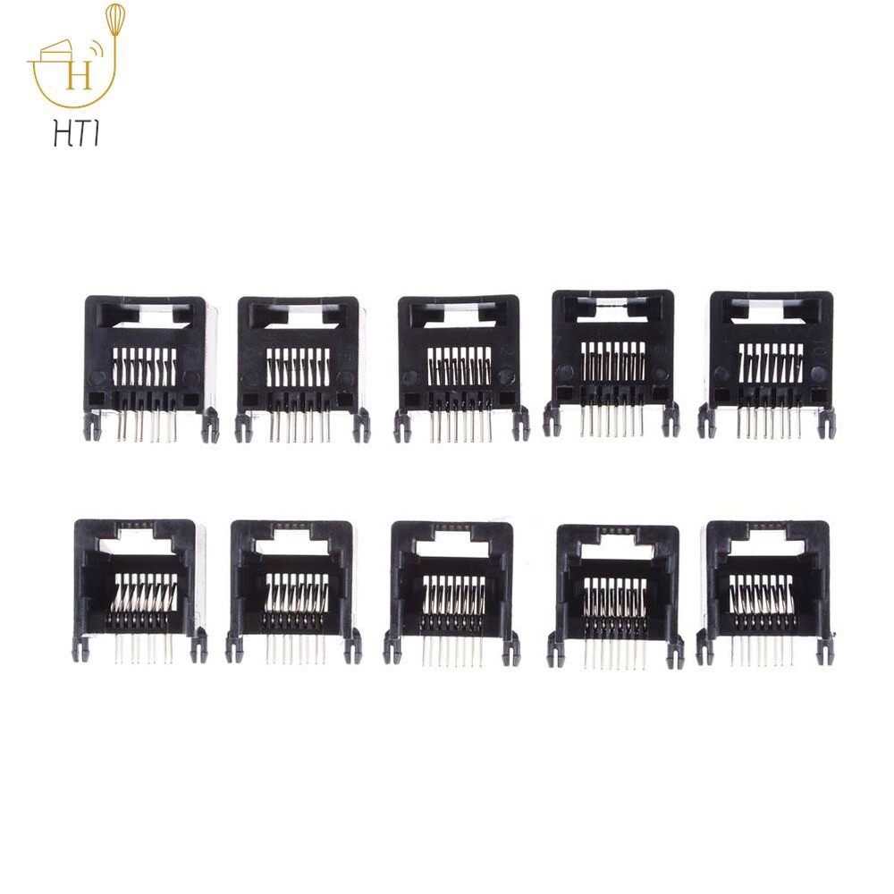 컴퓨터 인터넷 네트워크 PCB 잭 소켓 블랙 또는 그레이 RJ45 8P8C 로트당 10