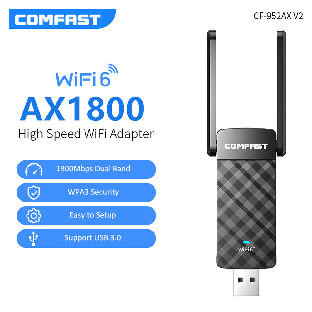 AX1800 게임용 USB 3.0 어댑터 무료 드라이버 와이파이 6 네트워크 카드 리시버 리눅스 안드로이드 윈도우