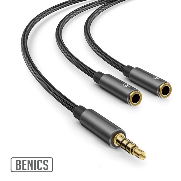 [오늘출발] BENICS 3.5파이 4극 스네이크 2분배 스테레오 레코딩 케이블