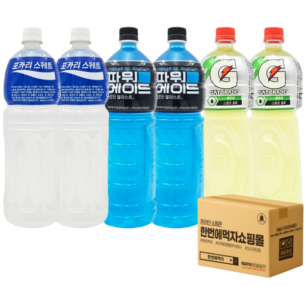 [오늘출발] 동아오츠카 갈증해소 스포츠 이온음료세트 1.5L 3종 각2pet / 포카리스웨트 + 파워에이드 + 게토레이 / 혼합6pet