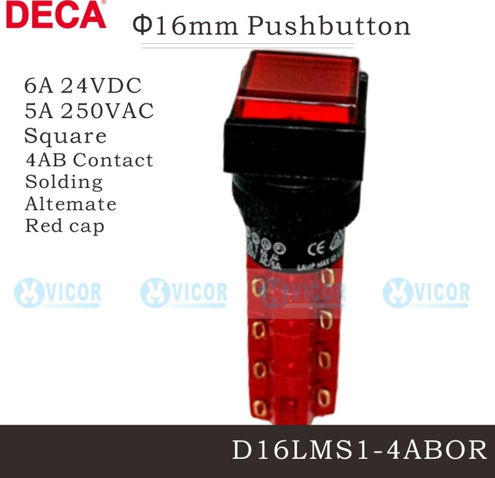 D16LMS1 D16LMS1-4AB DECA M16 판매 러그 4AB 접촉 순간 유형 푸시 버튼 스위치 조명