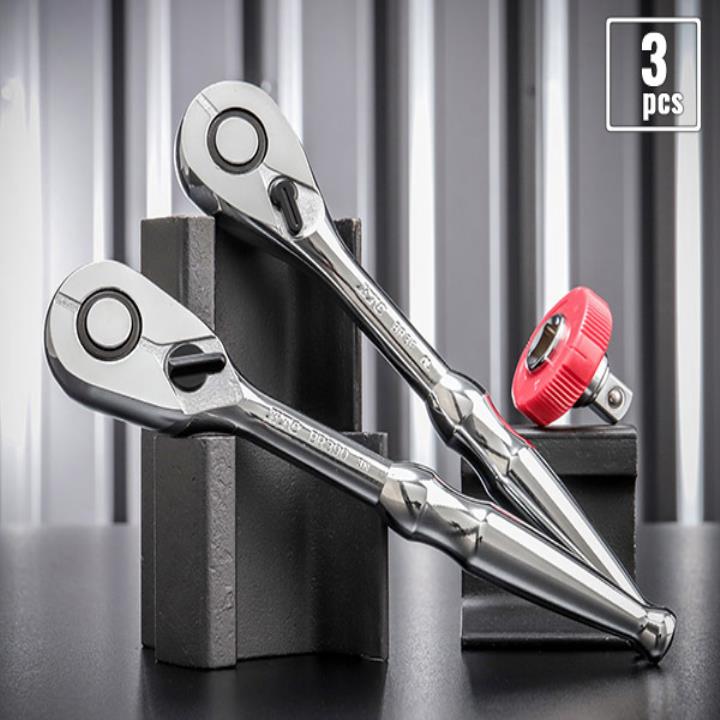 [해외] 게릴라 세일 KTC BR390-BR3EQ-3P 래칫 핸들 + 퀵 스핀너 세트 삽입 각 9.5mm (BR390 BR3E BE3-Q) 래