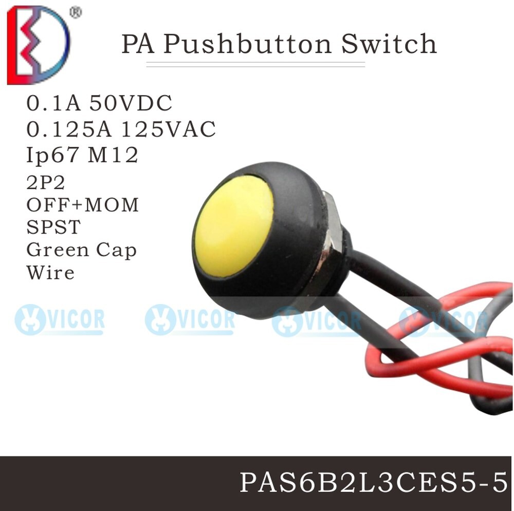 [해외] 방수 나일론 블록 단일 타입 to yellow PAS6D2L3CES5 전기 도금 M12 데일리 웰 버튼