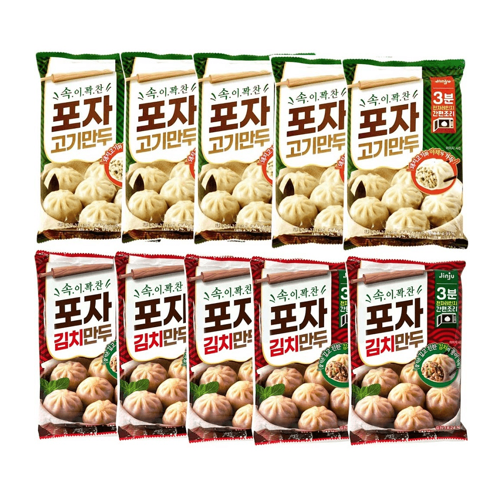 [오늘출발] 진주 포자만두 168g(김치만두5개+고기만두5개) 무료배송/ 냉동 간편 간식 야식 pc방 휴게소 매점 전자레인지
