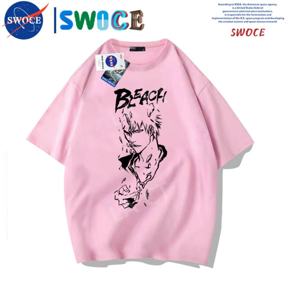 블리치 반팔 티셔츠 프린팅 씹덕티셔츠 오버핏 씹덕티 빈티지 티 힙합-C/170M