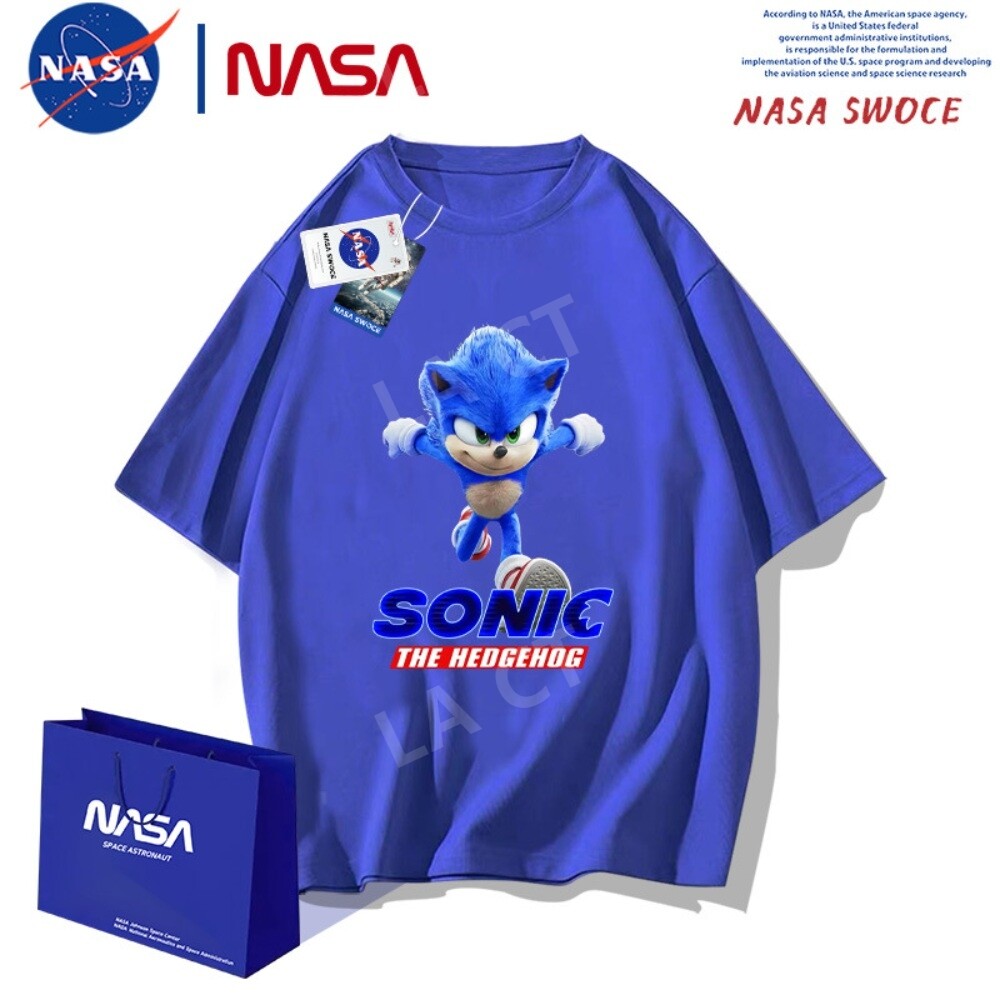 소닉 프린팅 반팔 티셔츠 씹덕티셔츠 오버핏 씹덕티 빈티지 티 힙합-E/165S