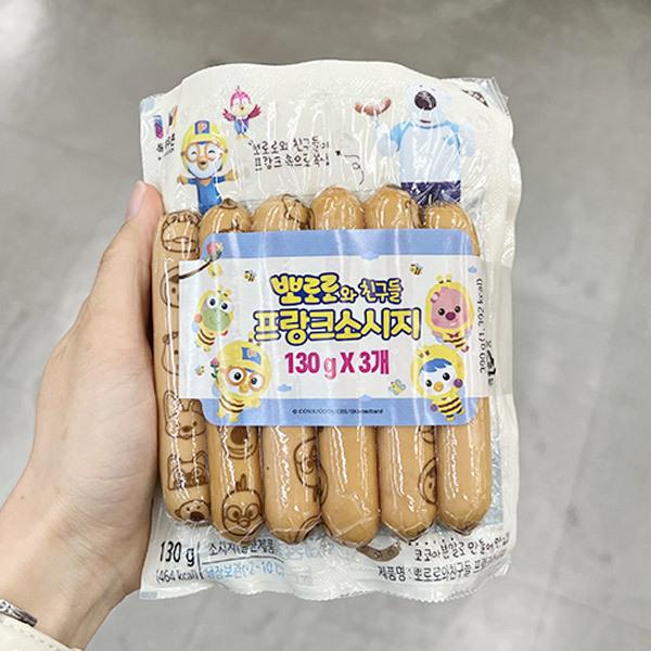 목우촌 목우촌 뽀로로와친구들 프랑크 소시지 130g x 3 x 1개 보냉백포장