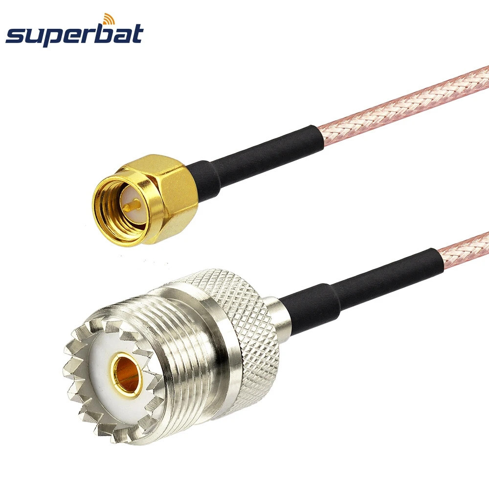 Superbat UHF 여성 to SMA 남성 케이블 VHF/UHF 공중 주소 시스템 햄 라디오 CB LF 안테나 RG316 15cm