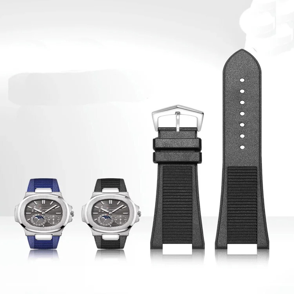 아쿠아넛 실리콘 시계 스트랩 Patek Philippe 5711 5712G 밴드 특수 인터페이스 팔찌 액세서리 25mm x 13mm