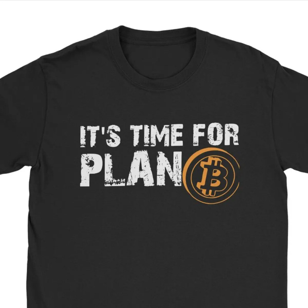 아시아나유니폼 남성용 Its Time For Plan B Bitcoin BTC Crypto Curry T 셔츠 Cryptocurry Blockchain 스