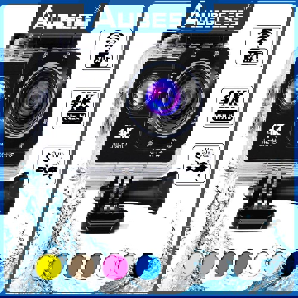 [오늘출발] 무선 실시간 리모컨 LCD 화면 크기 2.0 다이빙 카메라 수영 및 수상 스포츠 4k 야외 카메라 2.4g