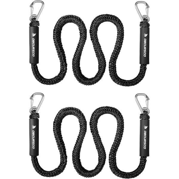 옵쿠르스코 번지 도크 라인 이중 316 스테인리스 클립이 있는 제트 스키 PWC용 보트 스너버 도킹 로프 야