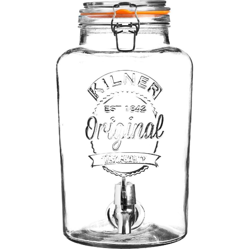 Kilner 5L 원형 유리 클립 탑 음료 디스펜서 병
