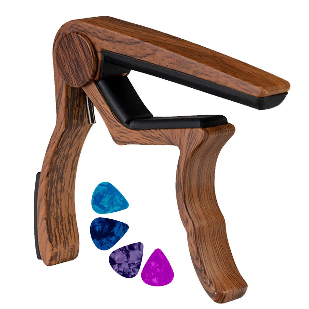 폭스 기타 카포 어쿠스틱  일렉트릭 로즈 우드 컬러 4 Guitarra Plectrum 두께 색상 무작위