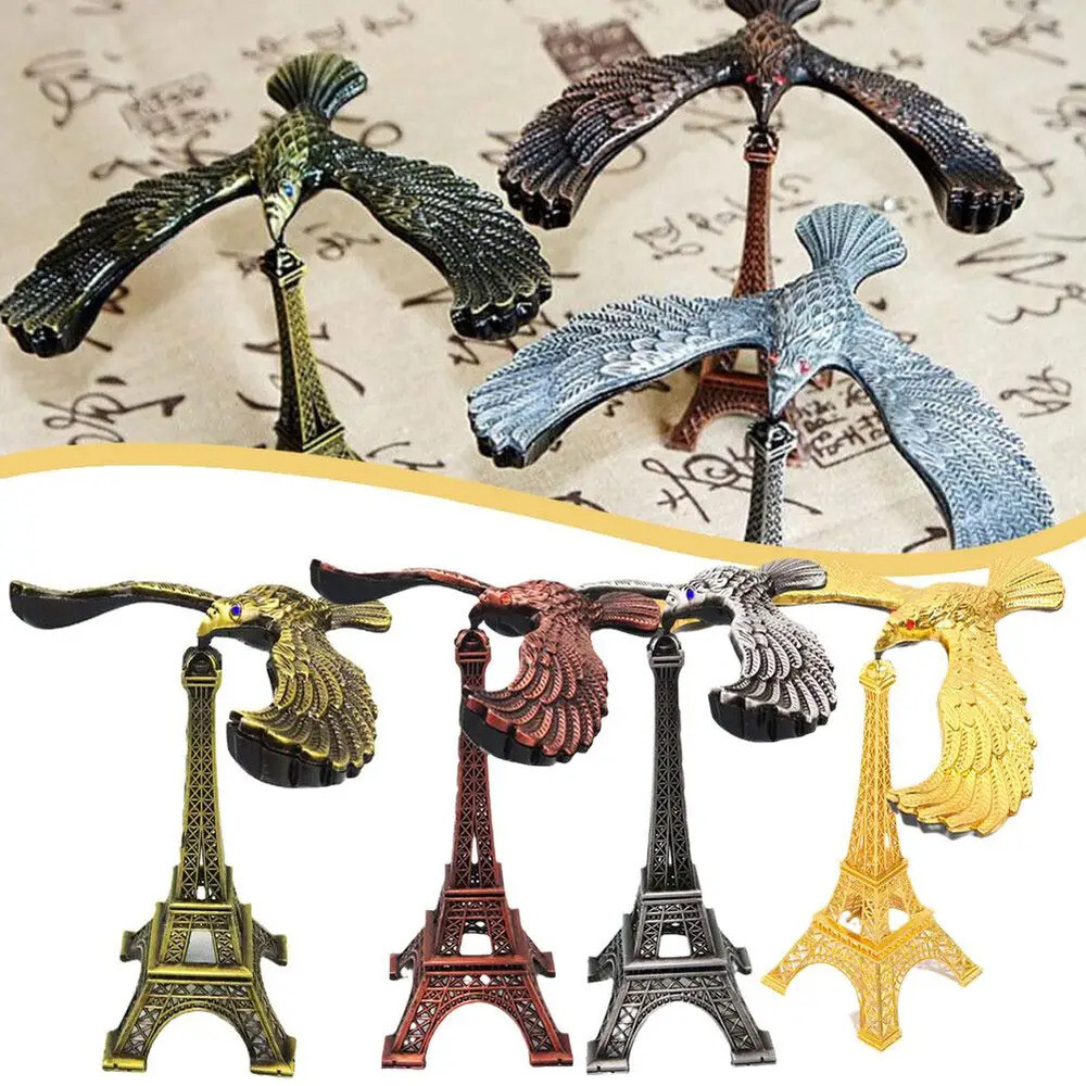 [해외] 균형독수리 금속 밸런스 독수리 사무실 장식 합금 타워 모델 미니어처 피규어 균형 소품 감압 장난감 B U2N